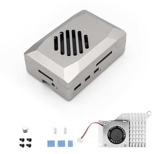 RasPi 5 ABS Gehäuse mit Official RasPi Active Cooler für RaspPi 5 Binghe RasPi 5 Gehäuse mit Starke Wärmeableitung Leistung Kompatibel mit RasPi 5（Silberne Farbe Gehäuse） von Binghe