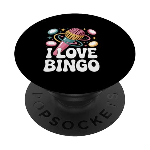 I Love Bingo Fun Mikrofon Design PopSockets Klebender PopGrip I Love Bingo Fun Mikrofon Design PopSockets Klebender PopGrip von Bingo Enthusiasts Fun Microphone Lovers