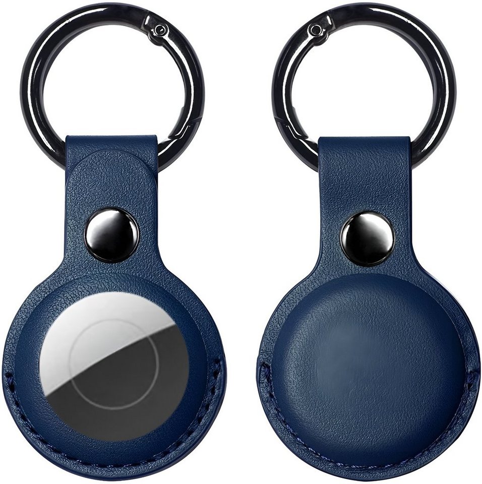 Bingo AirTag Leder Anhänger Blau – Schlüsselanhänger mit Karabiner & Hülle GPS-Tracker (Edles Design, Clip-Verschluss, Schutz für Apple AirTag) von Bingo