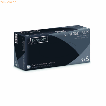 Bingold Einweghandschuh Nitril 35BLACK 635101 S 100 Stück von Bingold