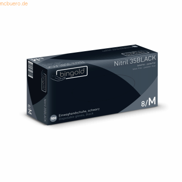 Bingold Einweghandschuh Nitril 35BLACK 635102 M 100 Stück Bingold Einweghandschuh Nitril 35BLACK 635102 M 100 Stück von Bingold