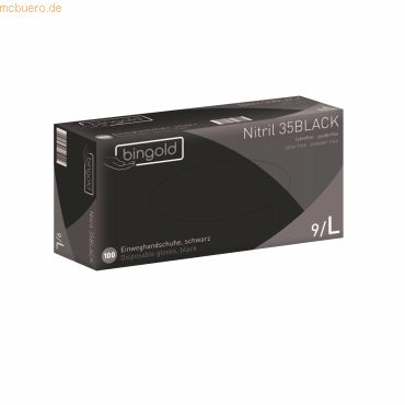 Bingold Einweghandschuh Nitril 35BLACK 635103 L 100 Stück Bingold Einweghandschuh Nitril 35BLACK 635103 L 100 Stück von Bingold