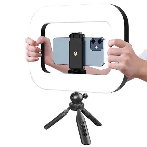 Biniveil Selfie Stick Stativ Mit Licht | Portables Handgeführtes Led Ringlicht | Einstellbarer Faltbarer Telefonhalter Für Livestreaming Aufnahmen Make Up Fotografie Reisen Vlogging Arbeit von Biniveil