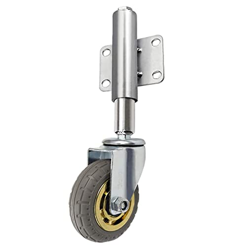 Lenkrollen, 4-Zoll-Torrad, federbelastete Lenkrolle, Hochleistungsrollen, Möbel-Gummi-Torrollen, höhenverstellbar 30/60 mm, 176 lbs Tragfähigkeit, mit Universal-Montageplatte (universal30 mm) von BioNyt