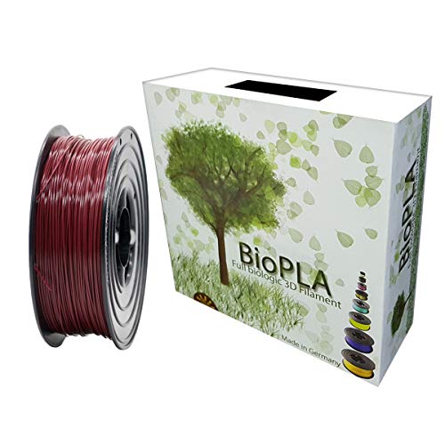 Bio PLA Filament 1,75mm 1kg Spule Full Biologic PLA Filament 1000g für alle 3D Drucker (Bordeaux) von BioPLA