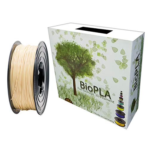 Bio PLA Filament 1,75mm 1kg Spule Full Biologic PLA Filament 1000g für alle 3D Drucker (Elfenbein) von BioPLA