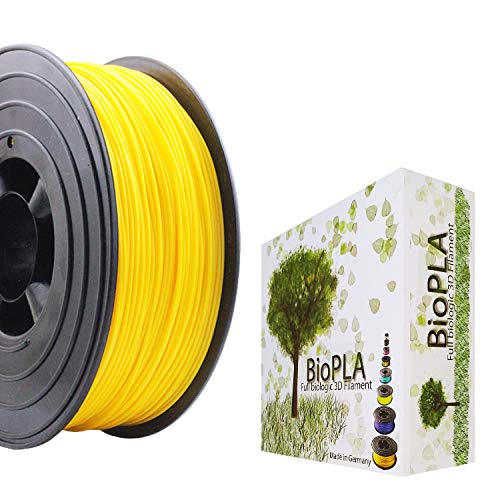 Bio PLA Filament 3D-Drucker PLA 1,75mm 1kg Spule Rolle (Gelb) von BioPLA