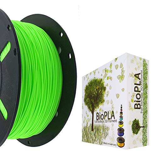 Bio PLA Filament 3D-Drucker PLA 1,75mm 1kg Spule Rolle (Grün Neon) von BioPLA