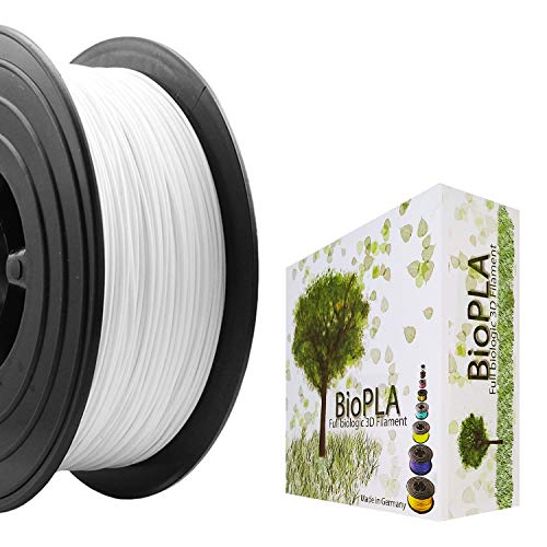 Bio PLA Filament 3D-Drucker PLA 1,75mm 1kg Spule Rolle (Weiß) von BioPLA