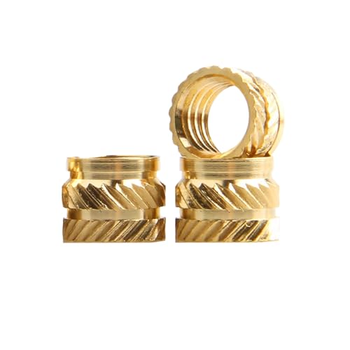10–50 Stück M1/M1,4/M1,6/M1,7/M2/M2,5/M3/M4/M5/M6/M8 Messing-Wärmegewinde-Einsatzmutter, gerändelte Einspritzmuttern für 3D-Drucker, M1.6 (od2.5mm)-4mm(50pcs) von BioPLj