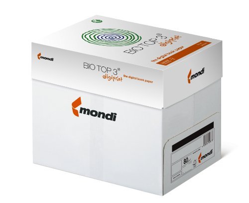 BioTop 3 Extra Kopierpapier 80g TCF von Mondi DIN A5-1000 Blatt Bio Top 3 von BioTop 3