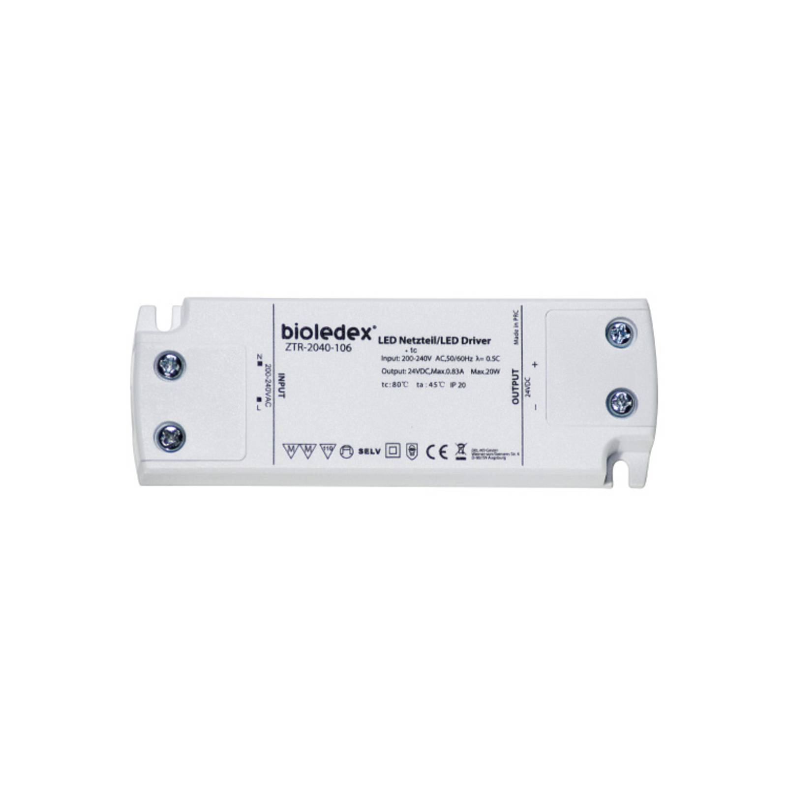 LED-Netzteil ZTR-2040-106 24V DC 20W LED-Netzteil ZTR-2040-106 24V DC 20W von Bioledex