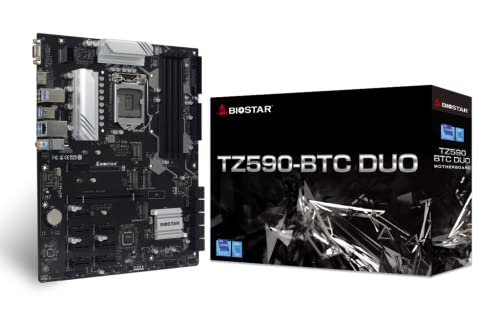 Biostar TZ590-BTC Duo (Intel 10. und 11. Generation) LGA 1200 Intel Z590 9 GPU Unterstützung GPU Mining Motherboard. von Biostar