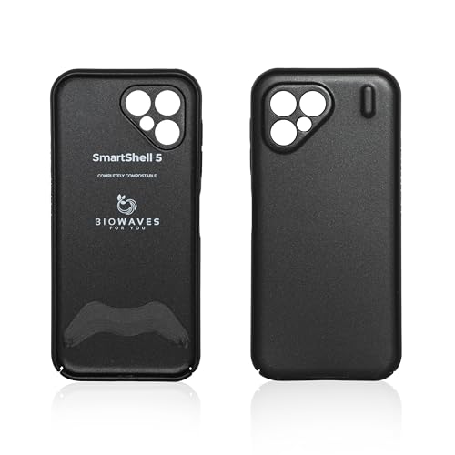Biowaves SmartShell 5 Hülle Handyhülle Schutzhülle Hardcase Case Cover für Fairphone 5, aus biologisch abbaubaren recycelten & pflanzlichen Materialien, nachhaltig ökologisch umweltfreundlich, schwarz von Biowaves