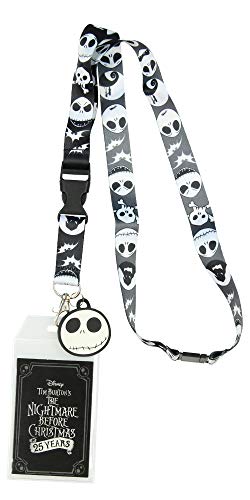 Bioworld Nightmare Before Christmas Ausweishalter mit 3,8 cm Jack Skellington Gummi-Anhänger von Bioworld