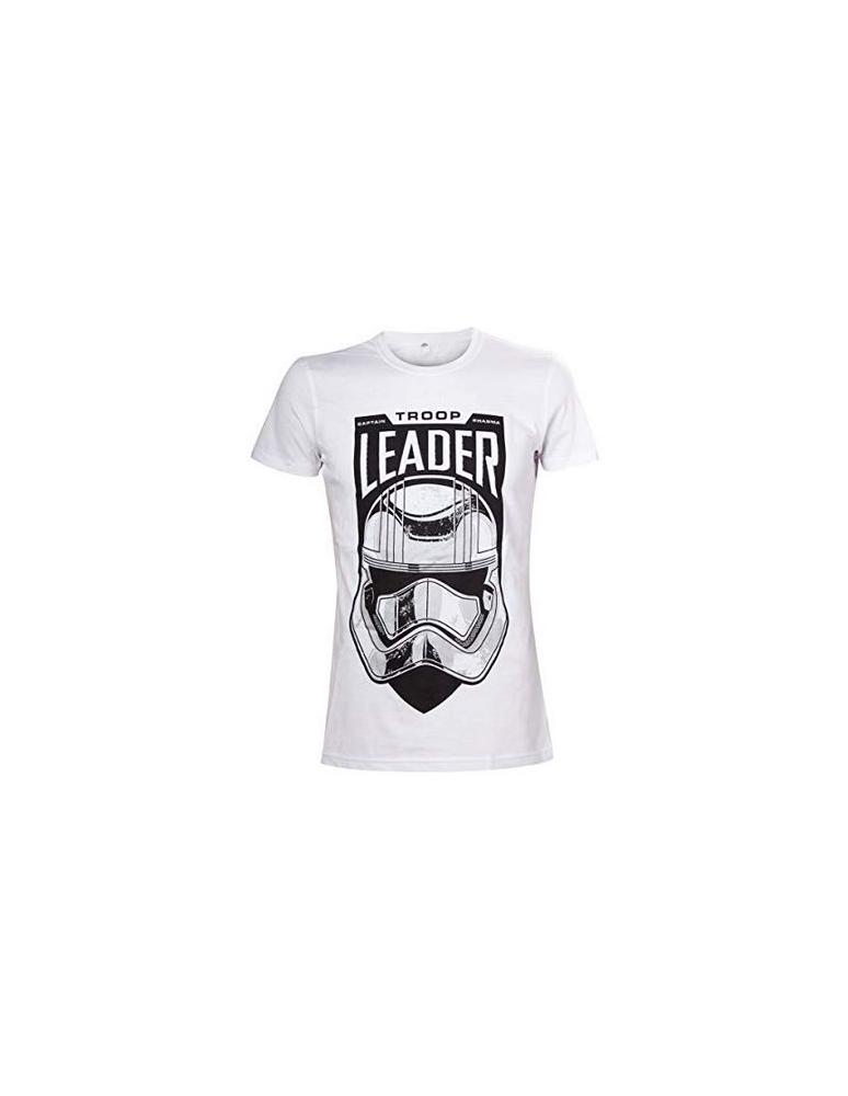 Star Wars Herren The Force Awakens Adult Male Troop Leader Stormtrooper T-Shirt, Weiß, S von Bioworld