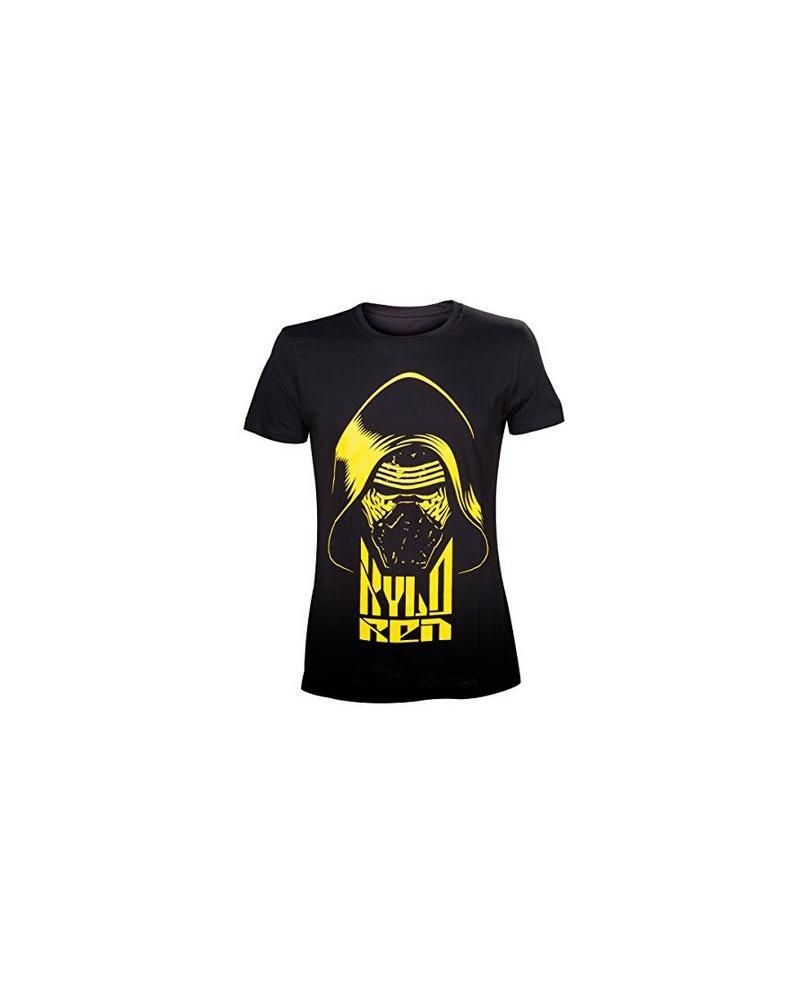 Star Wars The Force Awakens Adult Male Kylo Ren Yellow Face T-Shirt, Schwarz, M von Bioworld