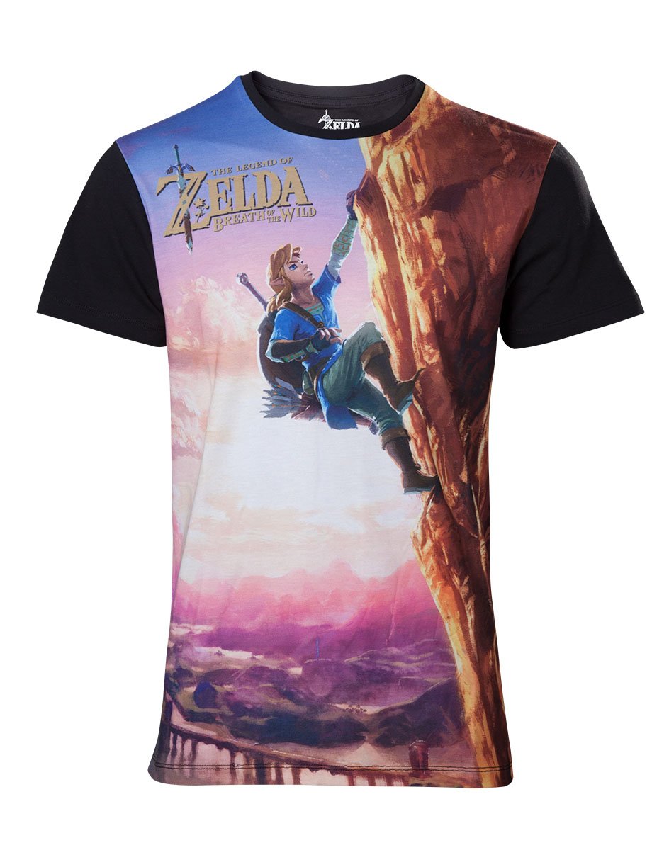 Zelda Breath of the Wild - All Over Link Climbing T-Shirt Herren XL von Bioworld