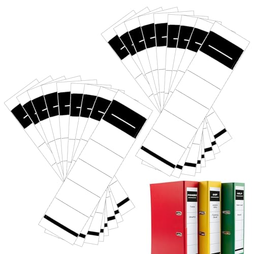 50 Stück Ordnerrücken Selbstklebend, Ordner Rückenschilder Selbstklebend, 5.4x19cm Ordner Etiketten, Weiß Rückenschilder, für 8 cm Breit Aktenordner Aufkleber von Bipl