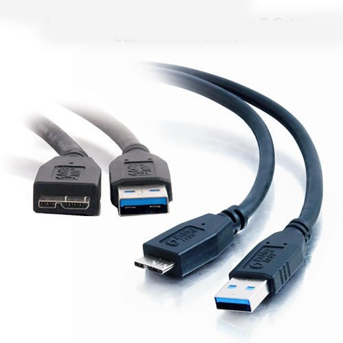 Bipra OEM SuperSpeed USB-Kabel (USB 3.0 A auf Micro B, für Externe Festplatten von WD, Seagate, Clickfree, Toshiba und Samsung) schwarz Schwarz 100 cm / 1 m von Bipra