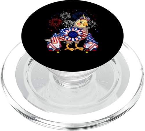 Cockatiel Bow Tie US Flag Gnomes Sunflower 4th Of July Bird PopSockets PopGrip für MagSafe Cockatiel Bow Tie US Flag Gnomes Sunflower 4th Of July Bird PopSockets PopGrip für MagSafe von Bird 4th Of July Costume