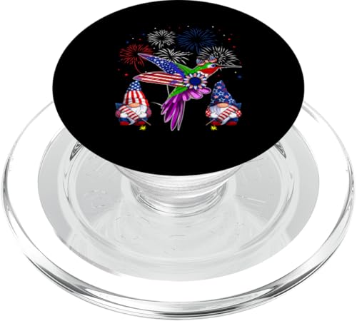 Hummingbird Bow Tie US Flag Gnomes Sunflower 4th Of July PopSockets PopGrip für MagSafe Hummingbird Bow Tie US Flag Gnomes Sunflower 4th Of July PopSockets PopGrip für MagSafe von Bird 4th Of July Costume