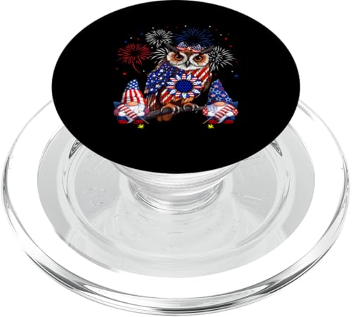 Owl Bow Tie US Flag Gnomes Sunflower 4th Of July Bird Lover PopSockets PopGrip für MagSafe von Bird 4th Of July Costume