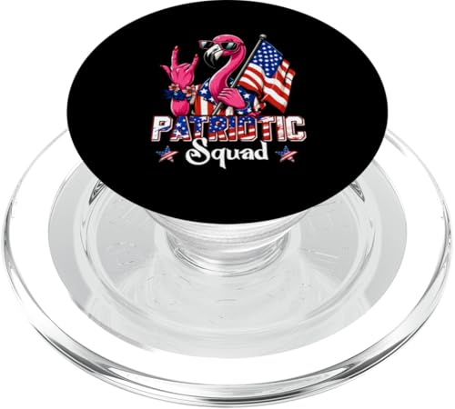 Patriotic Squad Flamingo Sunglasses Rock 4th Of July US Flag PopSockets PopGrip für MagSafe Patriotic Squad Flamingo Sunglasses Rock 4th Of July US Flag PopSockets PopGrip für MagSafe von Bird 4th Of July Costume