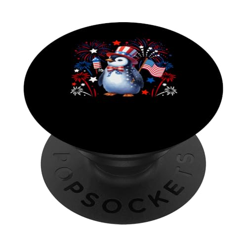 Pinguin 4. Juli US-Flagge Feuerwerk Vogelliebhaber Patriotisches Team PopSockets Klebender PopGrip Pinguin 4. Juli US-Flagge Feuerwerk Vogelliebhaber Patriotisches Team PopSockets Klebender PopGrip von Bird 4th Of July Costume
