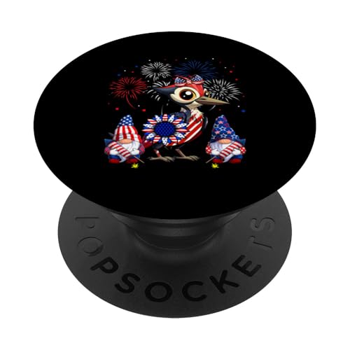 Woodpecker Bow Tie US Flag Gnomes Sunflower 4th Of July PopSockets Klebender PopGrip von Bird 4th Of July Costume