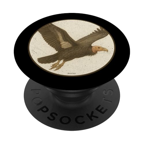 Buntes Retro-Design mit kalifornischem Condor-Vogel-Design PopSockets Klebender PopGrip Buntes Retro-Design mit kalifornischem Condor-Vogel-Design PopSockets Klebender PopGrip von Bird Fan