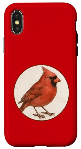 Buntes Retro-Design mit nördlichem Kardinal Hülle für iPhone X/XS Buntes Retro-Design mit nördlichem Kardinal Hülle für iPhone X/XS von Bird Fan