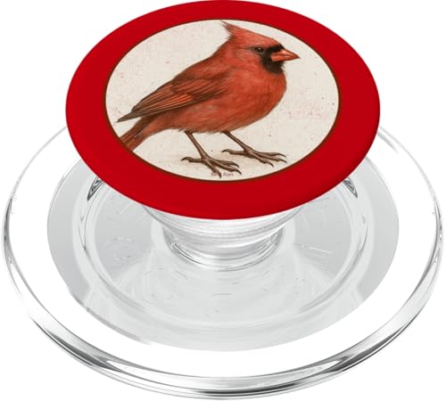 Buntes Retro-Design mit nördlichem Kardinal PopSockets PopGrip für MagSafe Buntes Retro-Design mit nördlichem Kardinal PopSockets PopGrip für MagSafe von Bird Fan