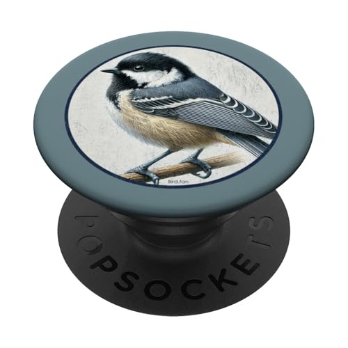 Buntes Retro-Kohlemeisen-Vogel-Design PopSockets Klebender PopGrip Buntes Retro-Kohlemeisen-Vogel-Design PopSockets Klebender PopGrip von Bird Fan