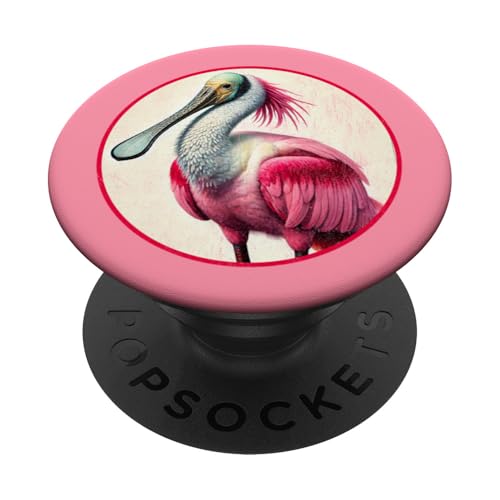 Buntes Retro-Löffelvogel-Design PopSockets Klebender PopGrip Buntes Retro-Löffelvogel-Design PopSockets Klebender PopGrip von Bird Fan