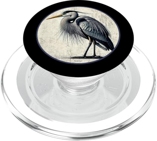 Buntes Retro-Reiher-Vogel-Design PopSockets PopGrip für MagSafe Buntes Retro-Reiher-Vogel-Design PopSockets PopGrip für MagSafe von Bird Fan