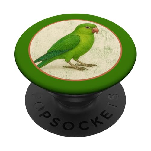 Buntes Retro-Sittich-Vogel-Design PopSockets Klebender PopGrip von Bird Fan