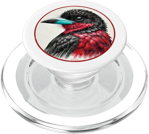 Buntes Retro-Vogel-Design in Schwarz und Rot PopSockets PopGrip für MagSafe Buntes Retro-Vogel-Design in Schwarz und Rot PopSockets PopGrip für MagSafe von Bird Fan
