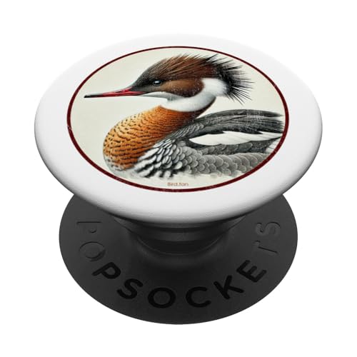Buntes Retro-Vogel-Design mit roten Brüsten PopSockets Klebender PopGrip Buntes Retro-Vogel-Design mit roten Brüsten PopSockets Klebender PopGrip von Bird Fan