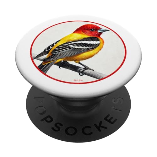 Buntes Retro-Western-Tanager-Vogel-Design PopSockets Klebender PopGrip Buntes Retro-Western-Tanager-Vogel-Design PopSockets Klebender PopGrip von Bird Fan