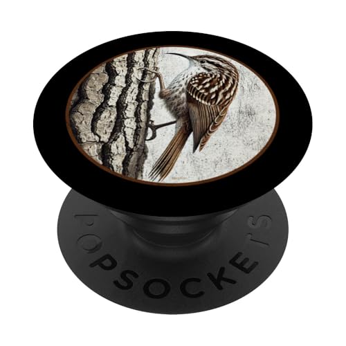 Buntes Retro-braunes Kriechvogel-Design PopSockets Klebender PopGrip Buntes Retro-braunes Kriechvogel-Design PopSockets Klebender PopGrip von Bird Fan