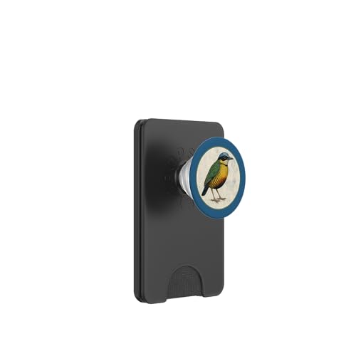 Farbenfrohes Retro-Babbellied Pitta-Vogel-Design PopSockets PopWallet für MagSafe Farbenfrohes Retro-Babbellied Pitta-Vogel-Design PopSockets PopWallet für MagSafe von Bird Fan