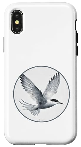 Farbenfrohes Retro-Design Aleutenseeschwalbe Hülle für iPhone X/XS von Bird Fan
