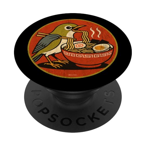 Lustiges Ramen-Vogelmotiv im Retro-Look PopSockets Klebender PopGrip Lustiges Ramen-Vogelmotiv im Retro-Look PopSockets Klebender PopGrip von Bird Fan