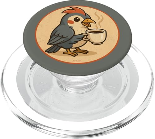 Lustiges Retro-Kaffee-Vogel-Design PopSockets PopGrip für MagSafe Lustiges Retro-Kaffee-Vogel-Design PopSockets PopGrip für MagSafe von Bird Fan