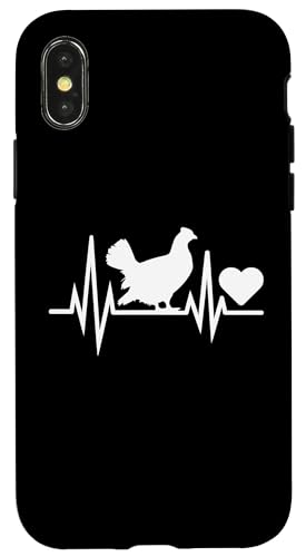 Heartbeat Moorhuhn Hülle für iPhone X/XS von Bird Grouse Design