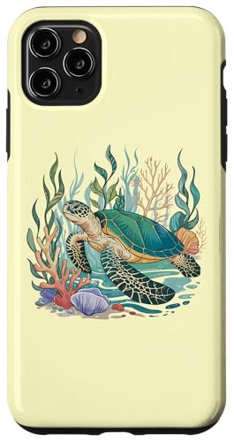 Anmutige Meeresschildkröte in Korallenriff-Marine-Wildtieren Hülle für iPhone 11 Pro Max von Birdsnstuff (Anjeanette Hail)