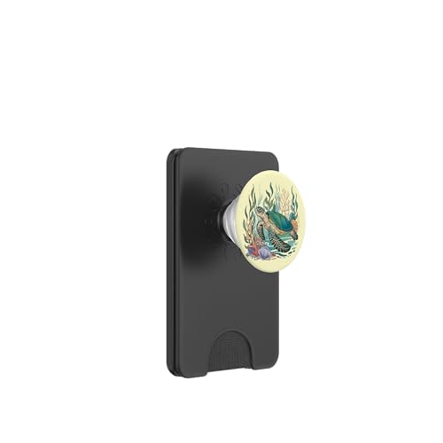 Anmutige Meeresschildkröte in Korallenriff-Marine-Wildtieren PopSockets PopWallet für MagSafe von Birdsnstuff (Anjeanette Hail)