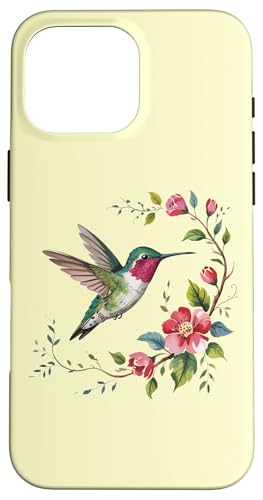 Aquarell Kolibri & Floral Botanical Art Hülle für iPhone 16 Pro Max von Birdsnstuff (Anjeanette Hail)