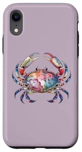 Blumenkrebskunst für Liebhaber von Meereswildtieren Hülle für iPhone XR von Birdsnstuff (Anjeanette Hail)